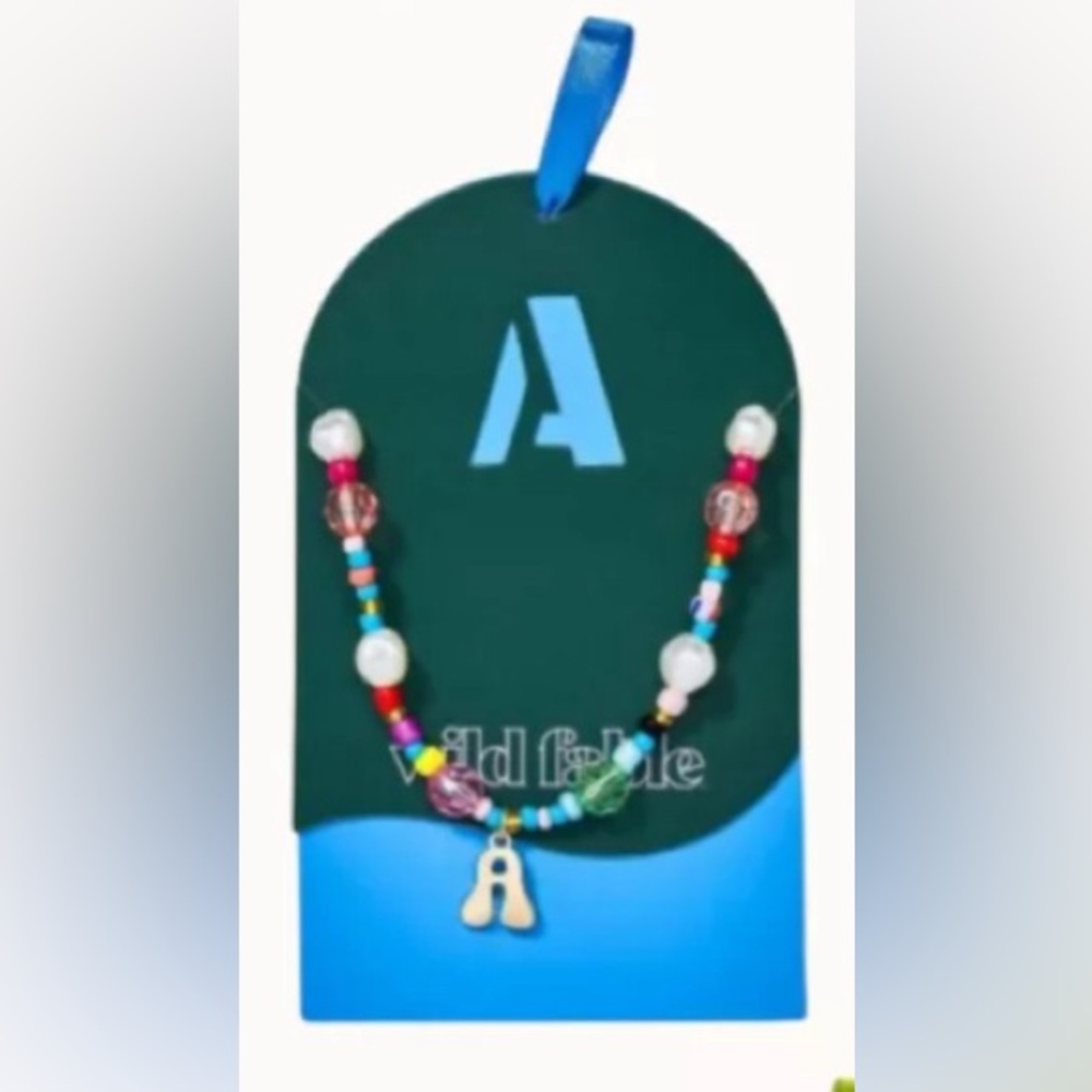 Initial “A” Wild Fable Beaded Necklace NEW
